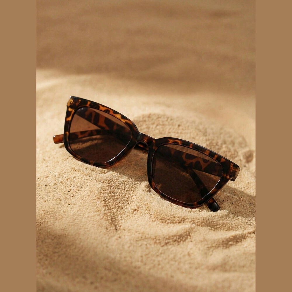 Tortoiseshell Rectangular Square Frame Sunglasses